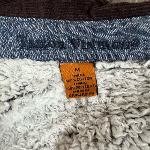 Tailor Vtg Mens M Canvas Shirt Chore Jacket Sherpa Lining Brown Outdoor Corduroy - Picture 10 of 14